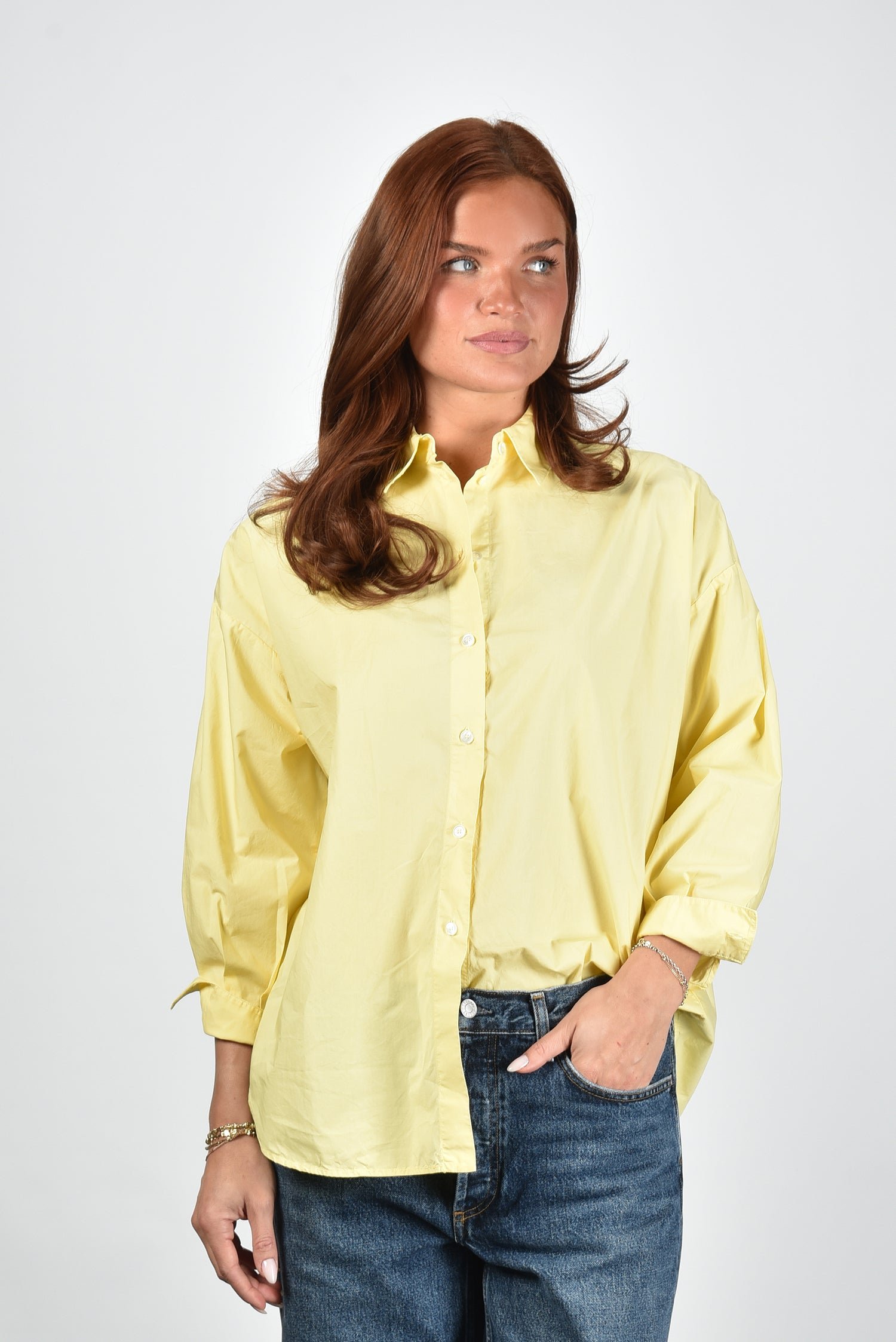 Academia blouse Giorgia 76DT1-122 yellow plain 1 Academia blouse Giorgia 76DT1-122 yellow plain