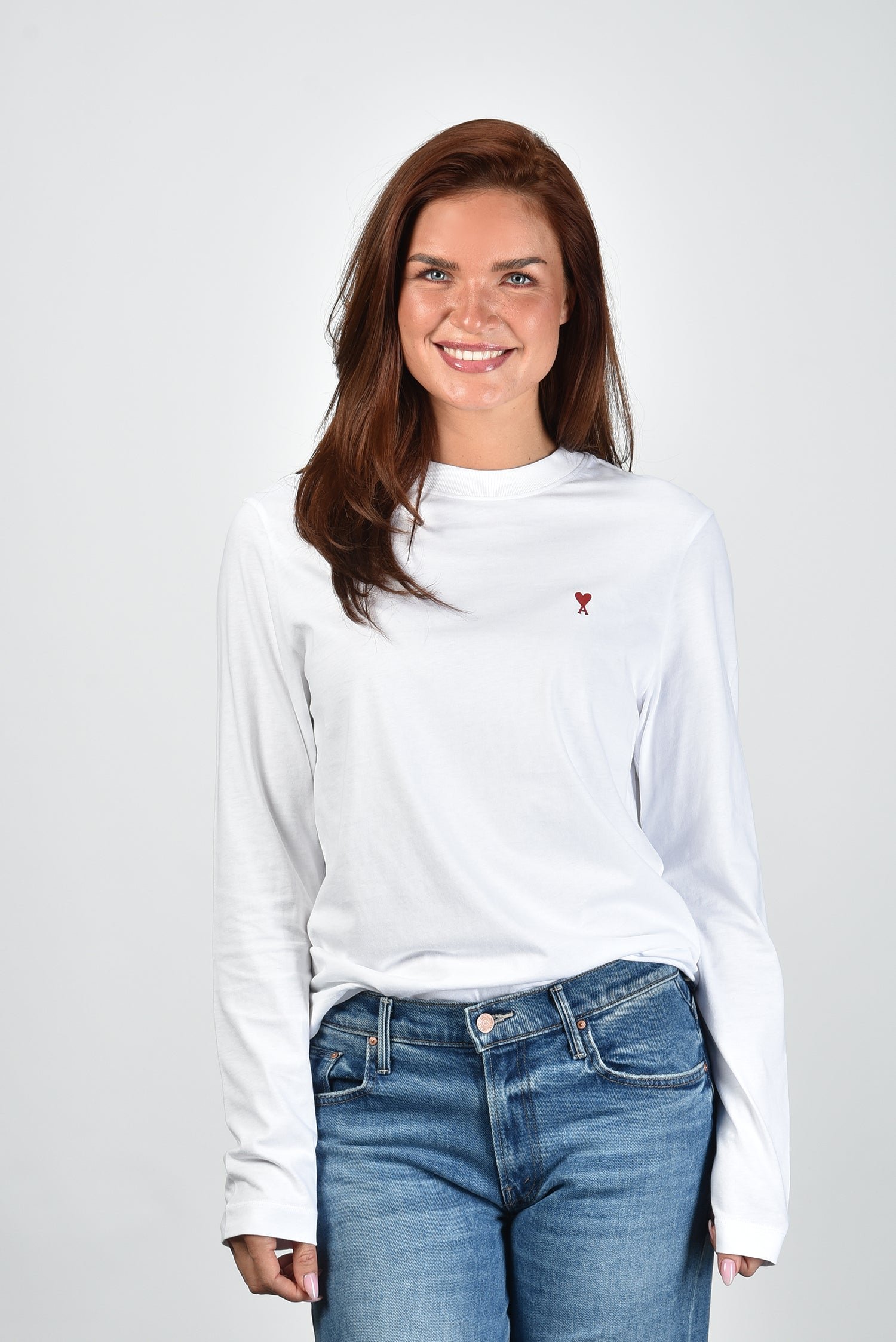Ami Paris t-shirt ADC Ts Ml Rouge BFUTS235.724 blanc 1 Ami Paris t-shirt ADC Ts Ml Rouge BFUTS235.724 blanc