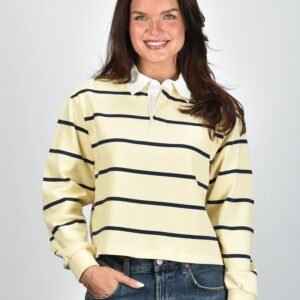 Sporty & Rich trui Serif Logo Rugby TO00876300YE22 almond/navy navy