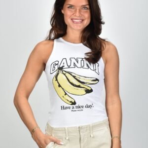 Ganni top A1040427 bright white