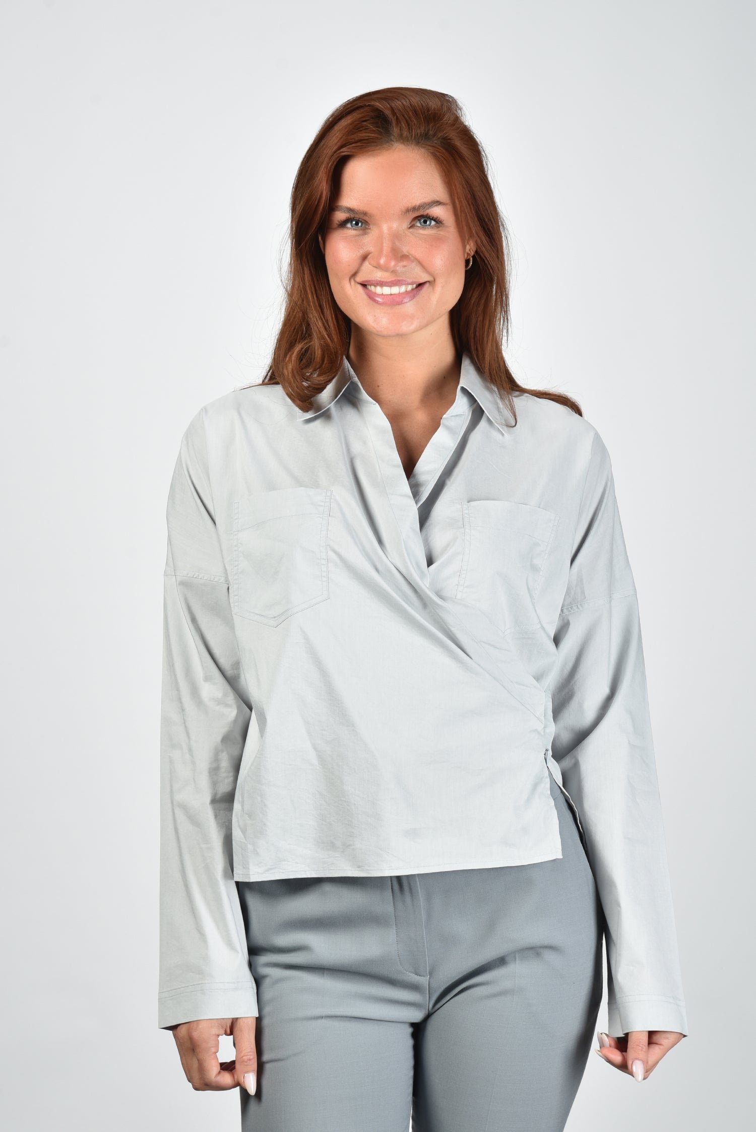 IRO blouse Lyra WP18LYRA ice gray 1 IRO blouse Lyra WP18LYRA ice gray