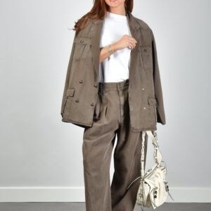 Marant Etoile broek Nadine PA0634FA-D1G04E dark bronze