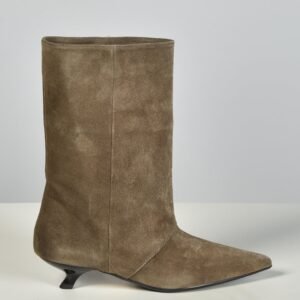 Rotue enkellaarsjes Taboo velour taupe