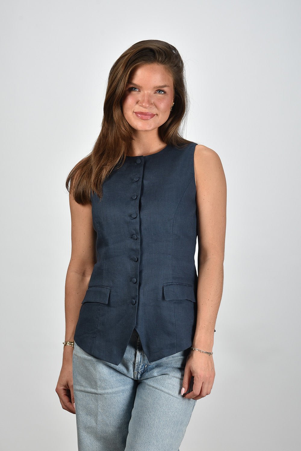 Sage & Ivy gilet Violet navy 1 Sage & Ivy gilet Violet navy