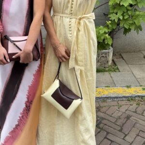 Sage & Ivy jurk Lauren linen yellow