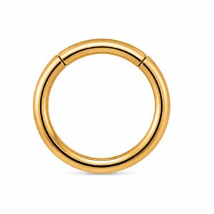 Cilla Jewels Goudkleurige Gladde Damesneusring met Clickersluiting