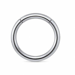 Cilla Jewels Zilverkleurige Gladde Damesneusring met Clickersluiting
