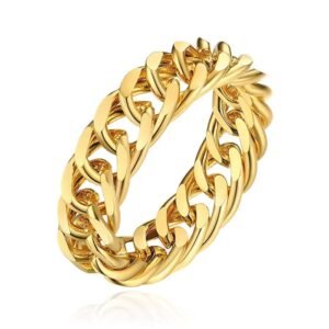 Cilla Jewels Damesring met Cuban Link Schakel - Goudkleurig -18mm