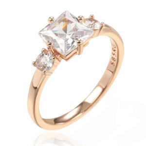 Cilla Jewels Damesring met Vierkante en Dubbele Ronde Zirkonia's-20mm