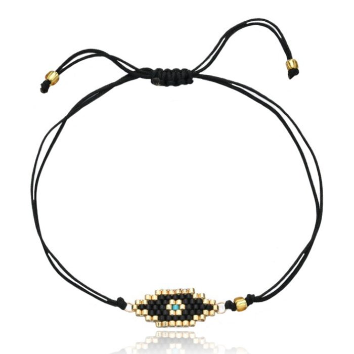 Dames Armband met Evil Eye van Miyuki Kralen - Dark 1 Dames Armband met Evil Eye van Miyuki Kralen - Dark