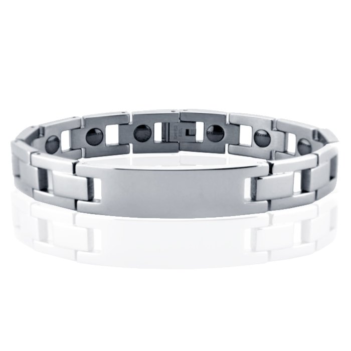 Edelstaal heren armband Tom Jaxon Magneten Graveren Zilverkleurig 1 Edelstaal heren armband Tom Jaxon Magneten Graveren Zilverkleurig