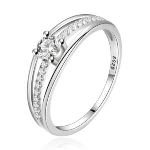 Elenza .925 Zilveren Ring met Vierkante Baguette Zirkonia-18mm