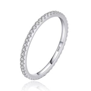 Elenza Sterling .925 Zilveren Draagbare Eternity Ring met Zirkonia-15mm