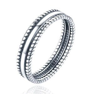 Elenza Sterling Zilveren Ring met Gevlochten Details-15mm