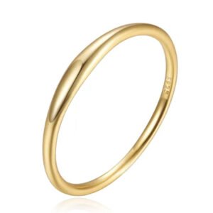 Elenza Thin .925 Zilveren Ring met Gouden Plating - 1mm-16mm