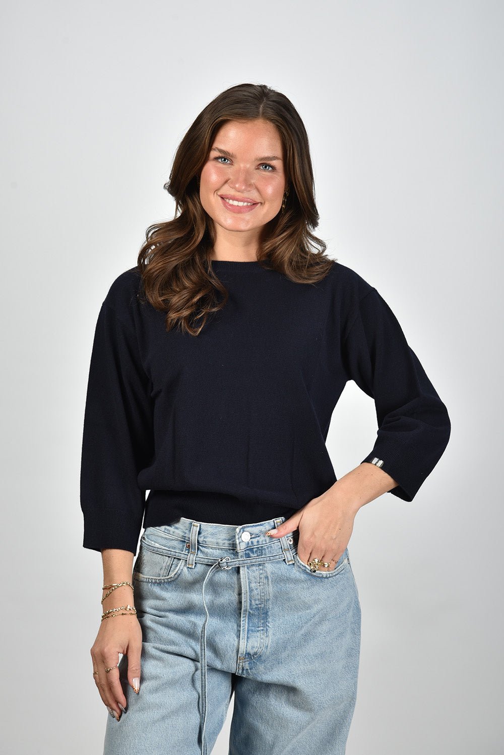 Extreme Cashmere trui Jewel 398 navy 1 Extreme Cashmere trui Jewel 398 navy