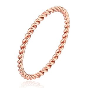 Gedraaide Elegante Dames Ring Edelstaal Verguld Rose kleurig-15mm