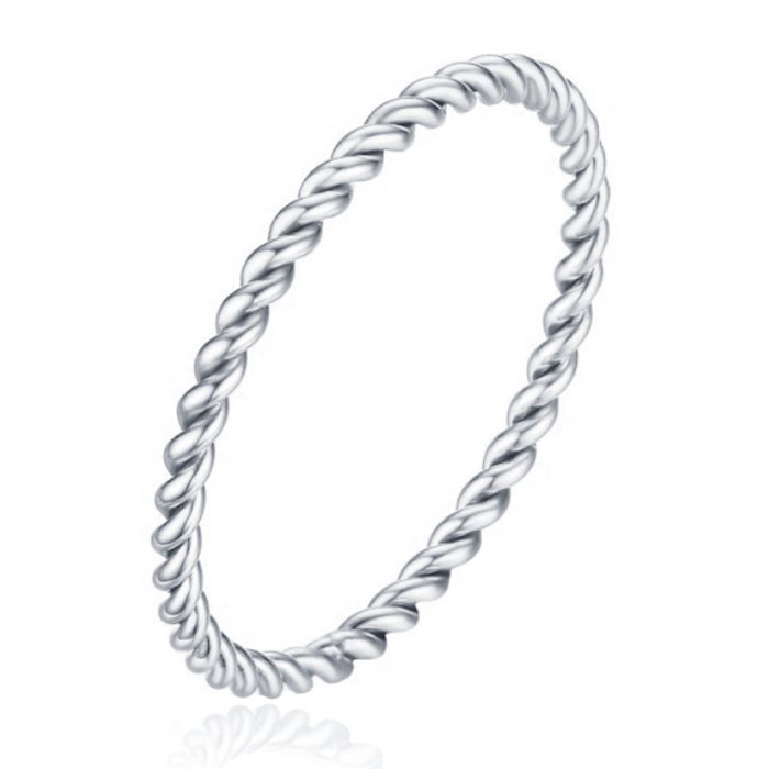 Gedraaide Elegante Dames Ring Edelstaal Verzilverd Zilverkleurig-18mm 1 Gedraaide Elegante Dames Ring Edelstaal Verzilverd Zilverkleurig-18mm