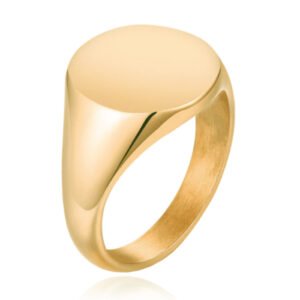 Goudkleurige Dames Zegelring van Edelstaal-18mm