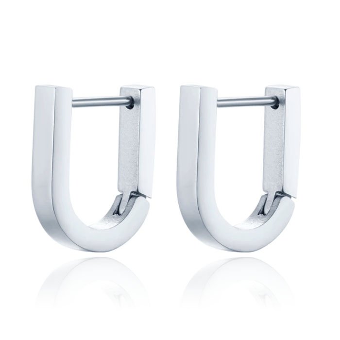 Heren Oorbellen LGT JWLS Geometric shape 1 - Zilver 1 Heren Oorbellen LGT JWLS Geometric shape 1 - Zilver
