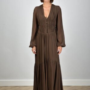 Marant Etoile jurk Briane RO0798FA-C3J01E khaki