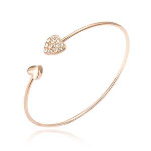 LGT JWLS Bangle Armband met Harten - Gouden Coating