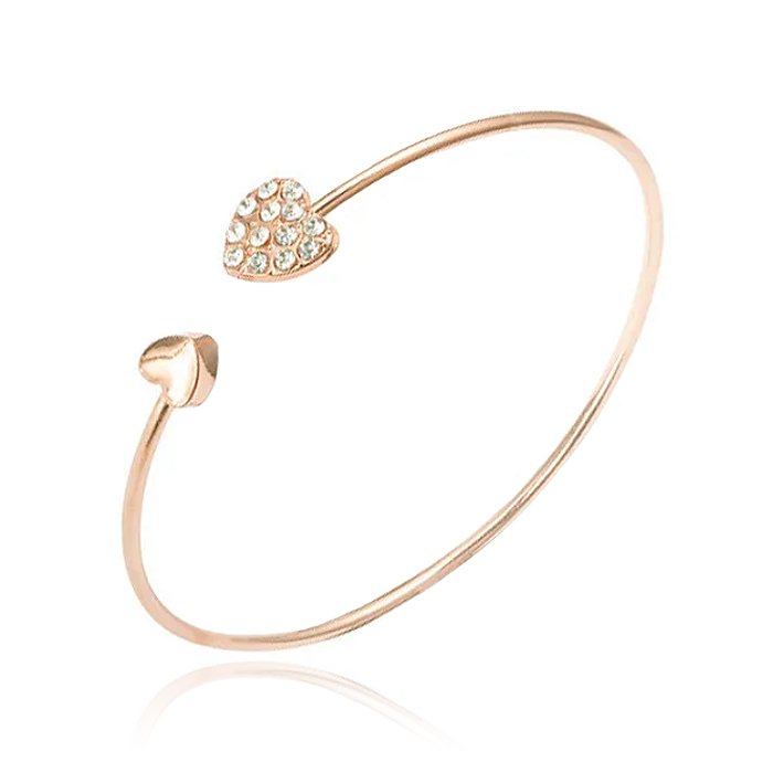 LGT JWLS Bangle Armband met Harten - Gouden Coating 1 LGT JWLS Bangle Armband met Harten - Gouden Coating