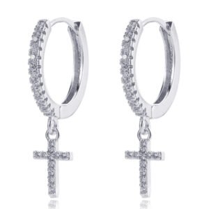 LGT JWLS Oorringen met Kruis Hanger - Cross Silver