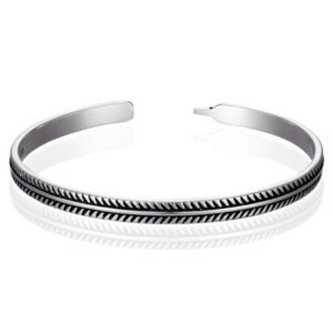 LGT JWLS Vintage Manchetarmband - Tibetaans Zilver - Edgy