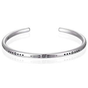 LGT JWLS Vintage Manchetarmband - Tibetaans Zilver - Flower