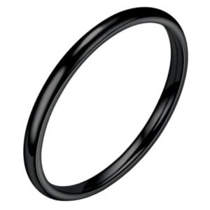 LGT Jewels smalle stalen ring Zwart 2mm-20mm