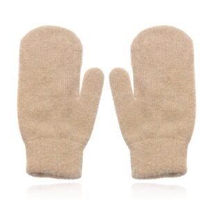 LGT JWLS Beige Gebreide Dameswanten - Luxe Konijnenbont Look