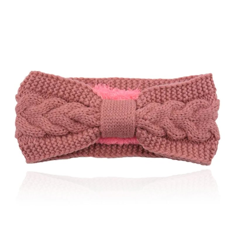 LGT JWLS Dames Hoofdband - Oud Roze, Katoen met Fleece Voering en Kabelpatroon 1 LGT JWLS Dames Hoofdband - Oud Roze, Katoen met Fleece Voering en Kabelpatroon