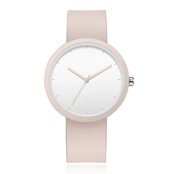 LGT JWLS Dameshorloge met Licht Roze Rubberen Band - Roze Horlogekast, Minimalistisch Design 1 LGT JWLS Dameshorloge met Licht Roze Rubberen Band - Roze Horlogekast, Minimalistisch Design