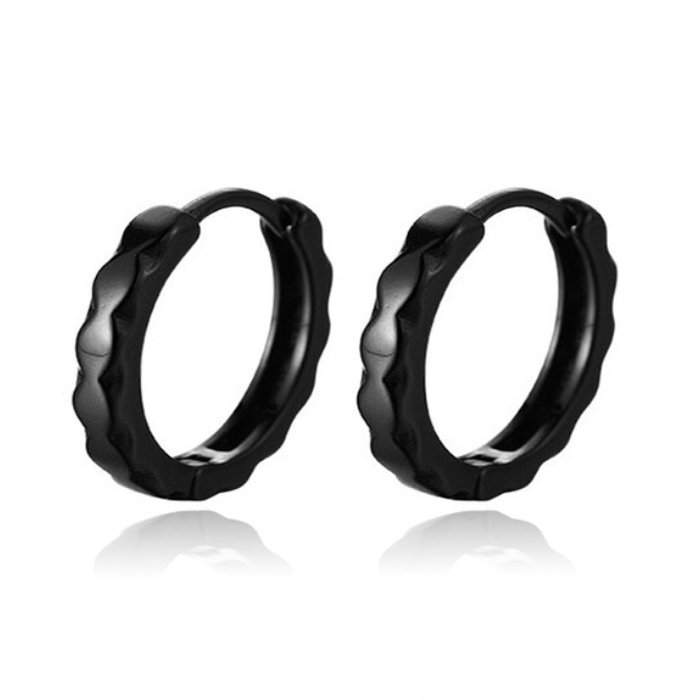 LGT JWLS Heren Oorringen Zwart - Oorbellen met Golfpatroon - Minimalistisch & Stijlvol 1 LGT JWLS Heren Oorringen Zwart - Oorbellen met Golfpatroon - Minimalistisch & Stijlvol
