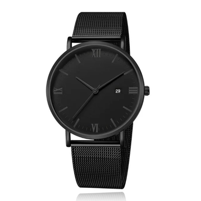 LGT JWLS Herenhorloge met Mesh Band - Zwart 1 LGT JWLS Herenhorloge met Mesh Band - Zwart