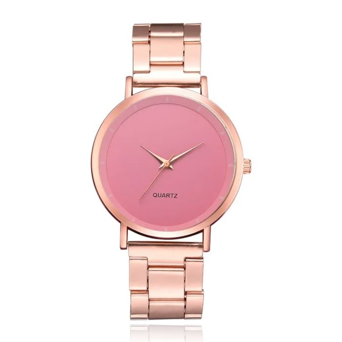 LGT JWLS Luxe Damespolshorloge - Rose Gouden Band en Behuizing