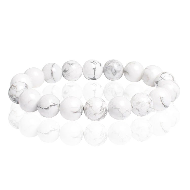 Memphis Natuursteen Armband 10mm - White Turquoise 1 Memphis Natuursteen Armband 10mm - White Turquoise