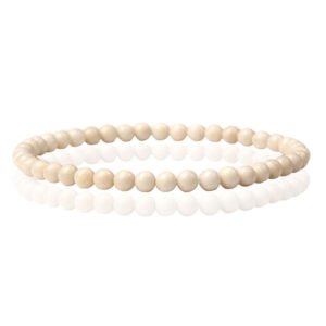 Memphis Natuursteen Armband - 4mm Fossil - 19cm