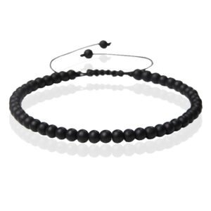 Memphis No.1 Armband - 4mm Agate Black Matte