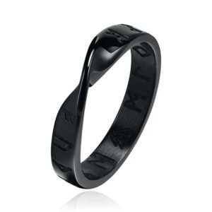 Mendes Nordic Heren Ring- Rune Script Black-18mm