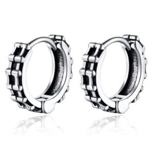 Mendes Oorbellen RVS zilverkleurig - Gear Edge Hoop