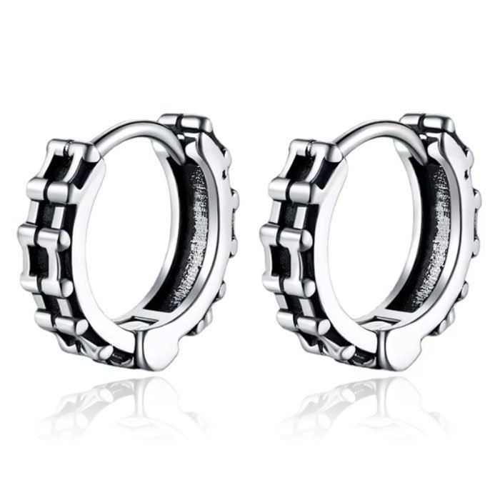 Mendes Oorbellen RVS zilverkleurig - Gear Edge Hoop 1 Mendes Oorbellen RVS zilverkleurig - Gear Edge Hoop