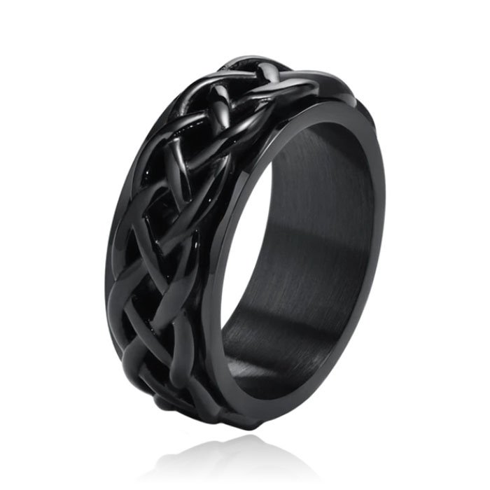Mendes Ring voor Mannen - Celtic Band Black-17mm 1 Mendes Ring voor Mannen - Celtic Band Black-17mm