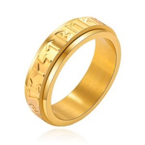 Mendes Viking Script Ring - Edelstaal Goud-18mm