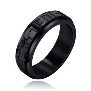 Mendes Viking Script Ring - Edelstaal Zwart-20mm