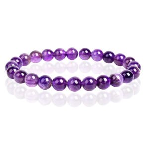 Natuursteen Armband met 8mm Kralen Memphis - Amethyst