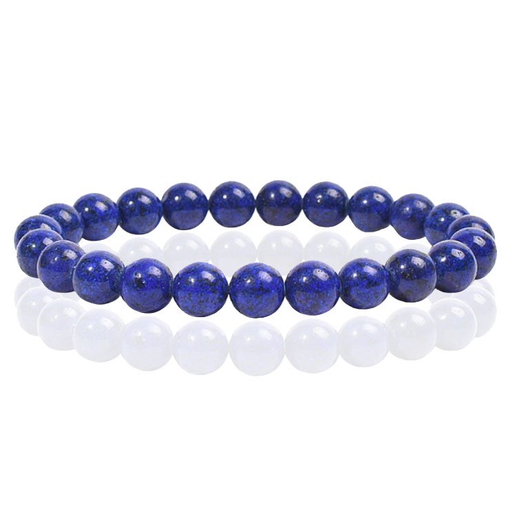 Natuursteen Armband met 8mm Kralen Memphis - Lapis Lazuli 1 Natuursteen Armband met 8mm Kralen Memphis - Lapis Lazuli