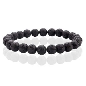 Natuursteen Armband met 8mm Kralen Memphis - Lava