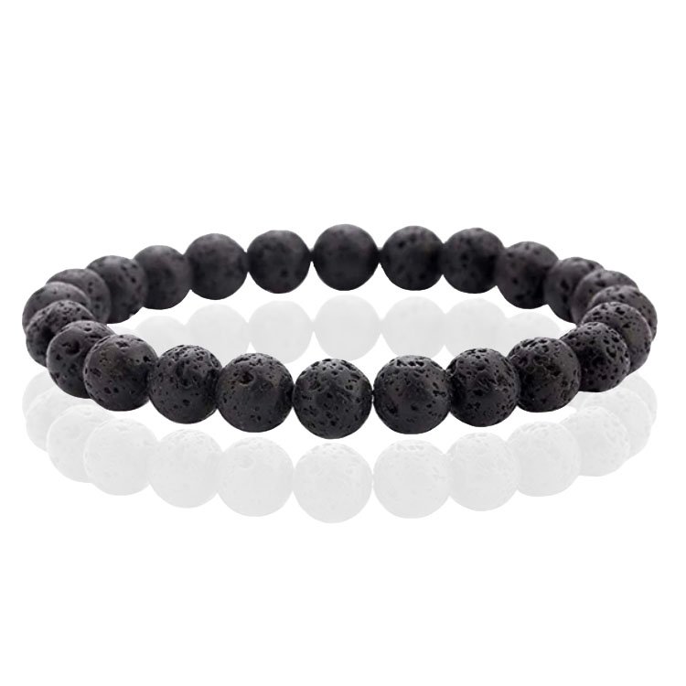 Natuursteen Armband met 8mm Kralen Memphis - Lava 1 Natuursteen Armband met 8mm Kralen Memphis - Lava